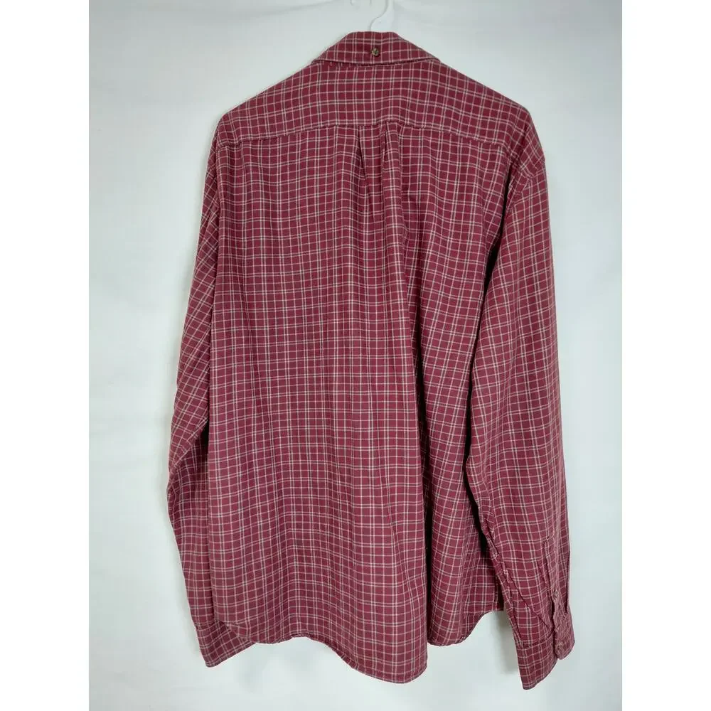J.Crew Workshirt Red Collared Plaid Button-Up Shirt Men Size XL